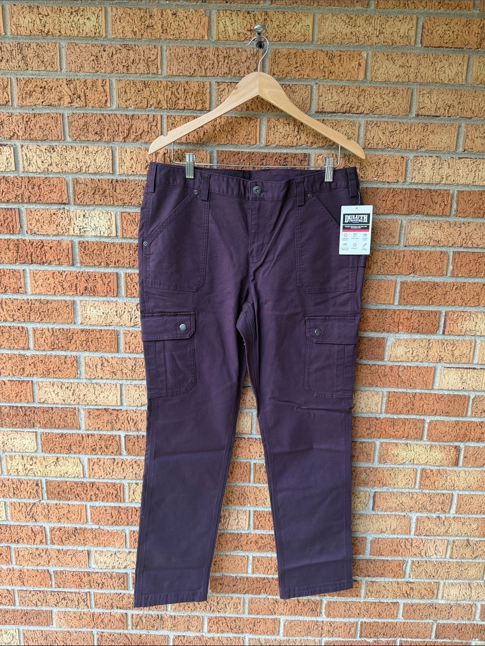 Duluthflex NWT Fire Hose Slim Leg Cargo Pants Womens 12 x 31 Elderberry